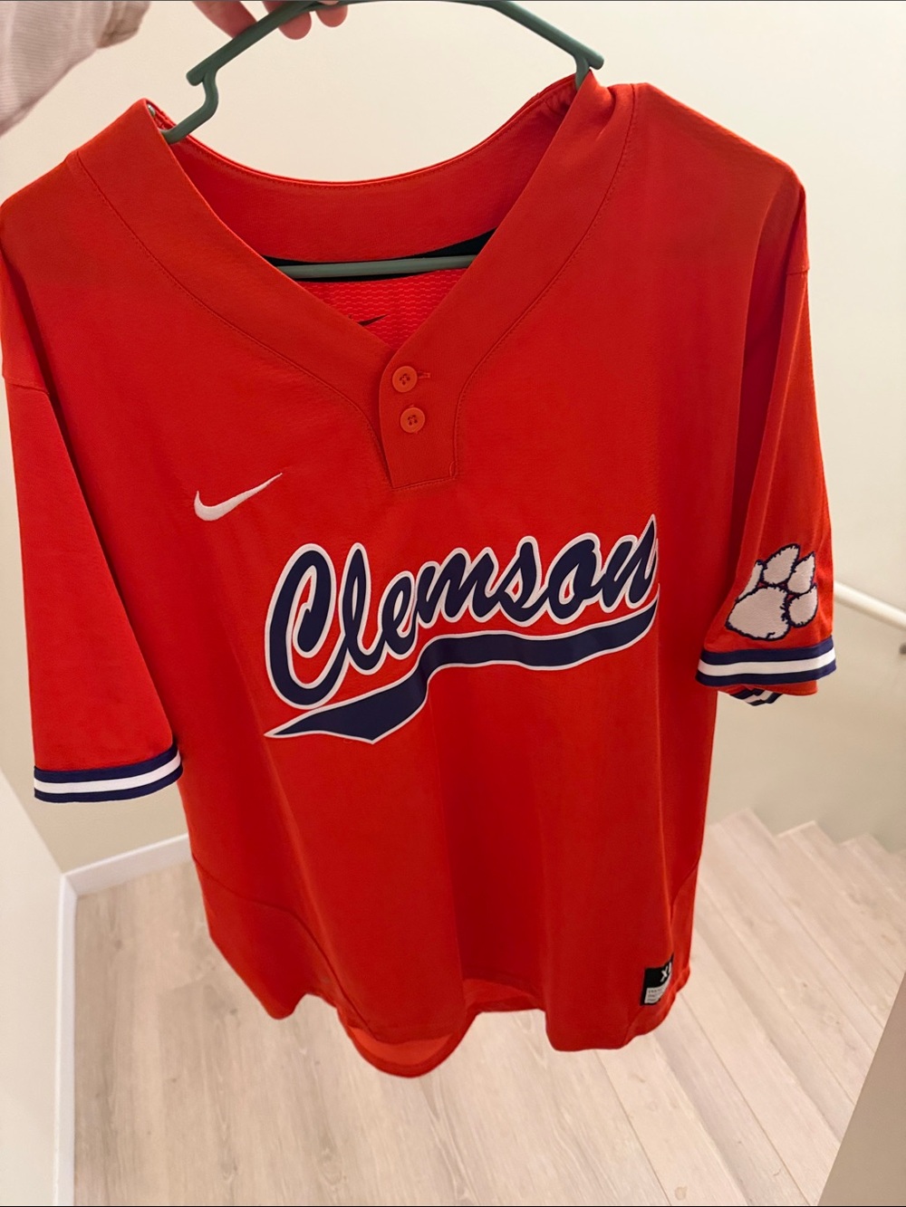Nike Orange Clemson Short-Sleeve Baseball Jersey
